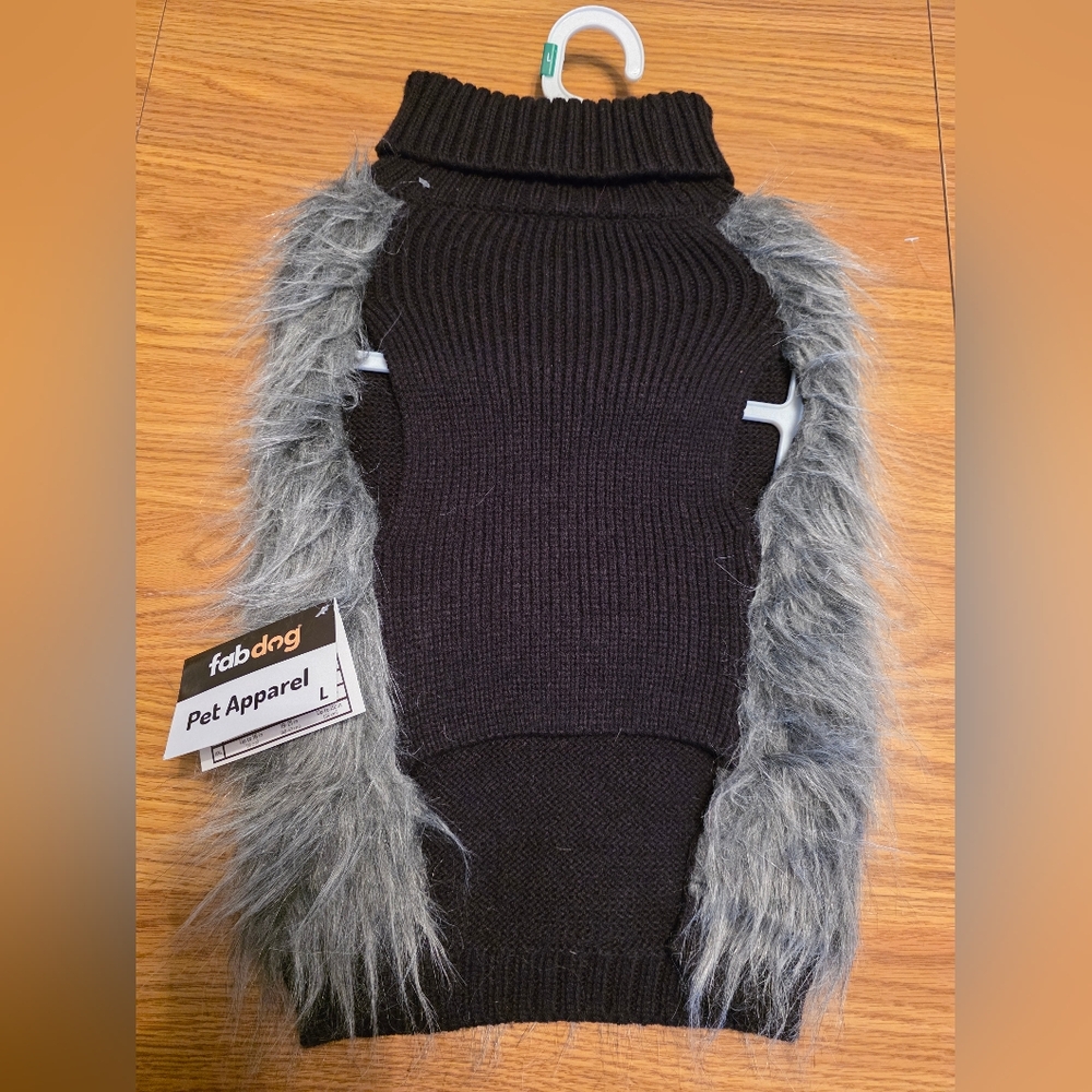 Black and Gray Dog Sweater - Picture 2 of 4